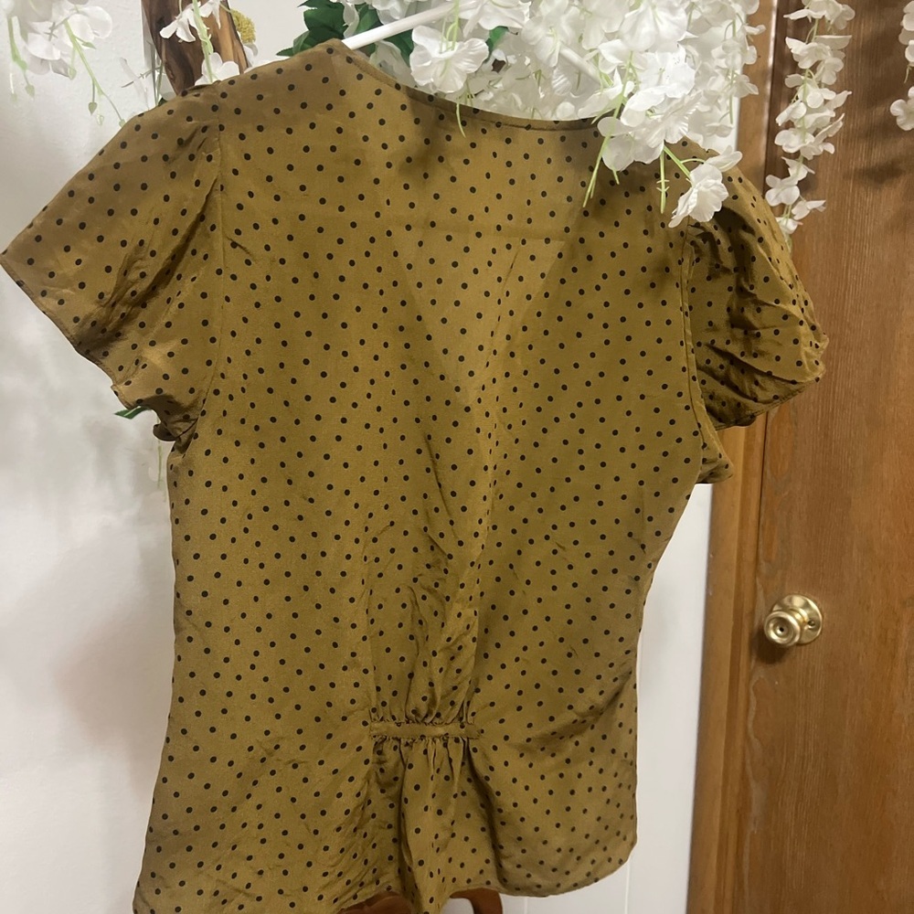 Madewell Brown Polka Dot Blouse - Picture 7 of 8
